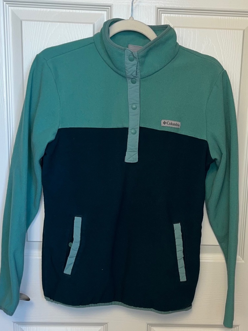 Columbia Sportswear Pullover Fleece Women’s M Colorblock Dark & Light Teal